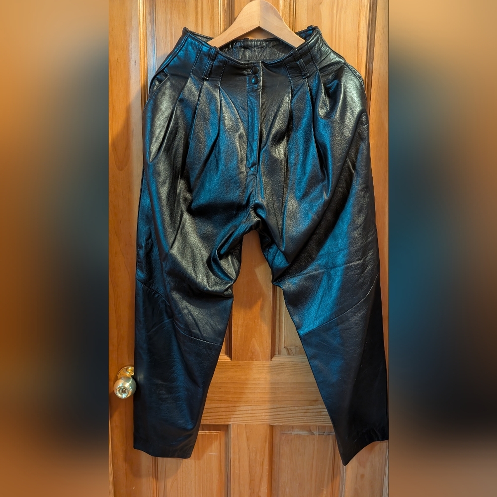 Sergio Black Genuine‎ Leather Pants